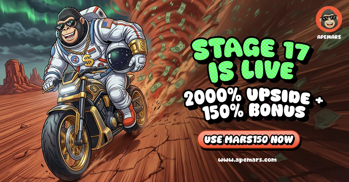 Pepe & Toshi Created Early Winners: Now APEMARS Stage 17 Drives the Next 100x Meme Coin Trend With MARS150 Bonus Code image 3