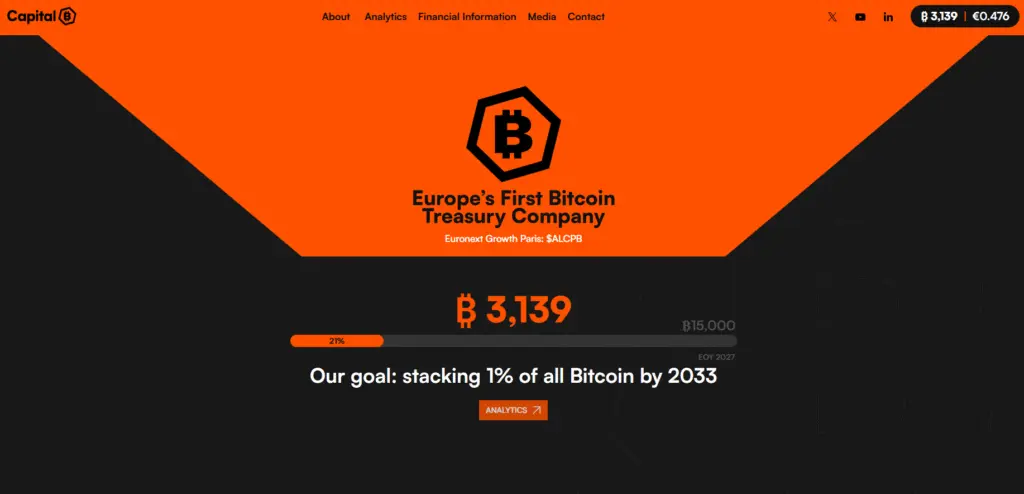 Capital B official website, captured July 31, 2026