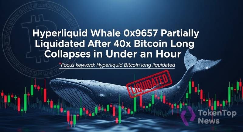 Hyperliquid Whale 0x9657 Partially Liquidated After 40x Bitcoin Long Collapses in Under an Hour