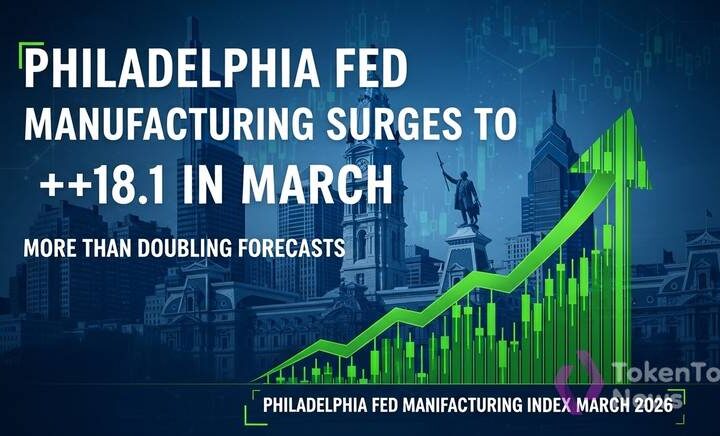 Philadelphia Fed Manufacturing Index Surges to +18.1 in March, More Than Doubling Forecasts