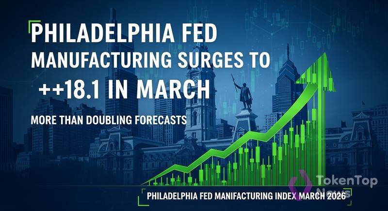 Philadelphia Fed Manufacturing Index Surges to +18.1 in March, More Than Doubling Forecasts