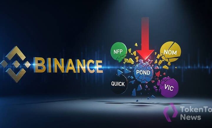 Binance flags NFP, NOM, POND, QUICK and VIC for spot delisting monitoring