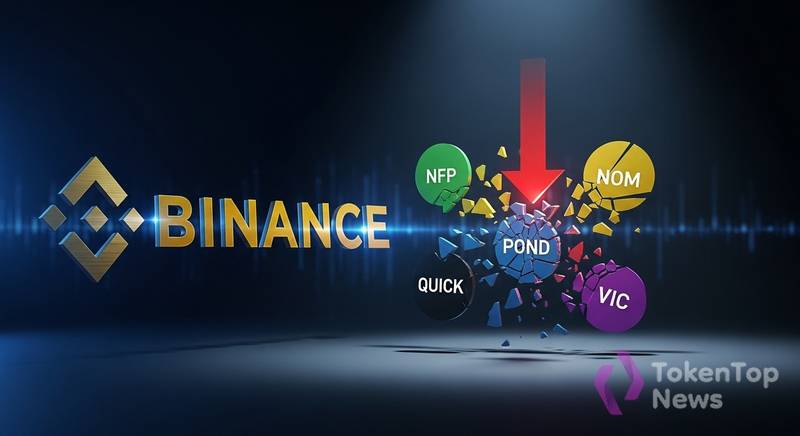 Binance flags NFP, NOM, POND, QUICK and VIC for spot delisting monitoring