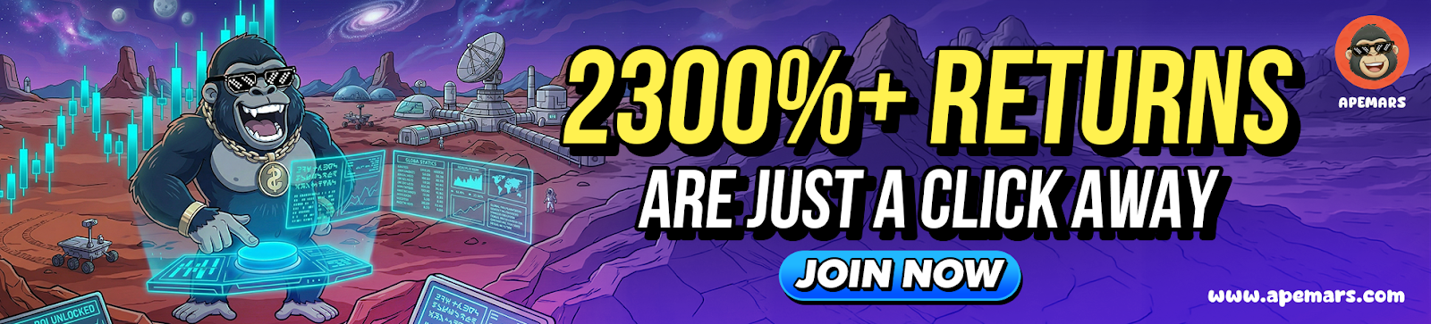 Dogecoin and Axie Infinity Show Slow Signs Of Progress: Why APEMARS Is the Best Crypto Presale Today with over 2,363% ROI image 2