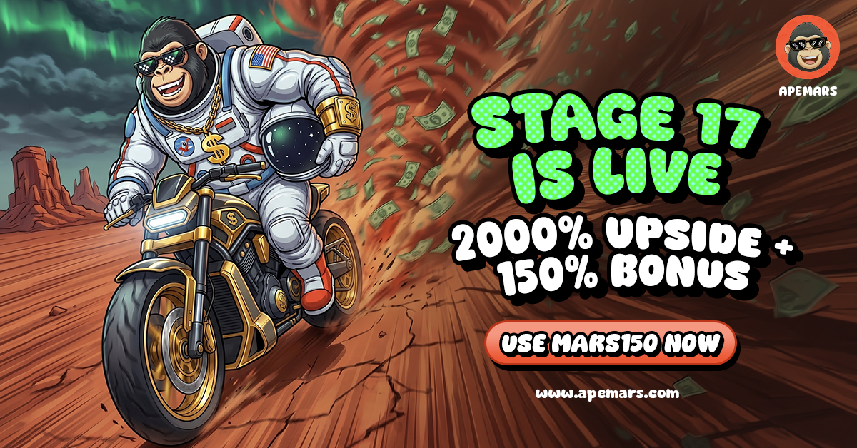 Pepe &amp; Toshi Created Early Winners: Now APEMARS Stage 17 Drives the Next 100x Meme Coin Trend With MARS150 Bonus Code image 3