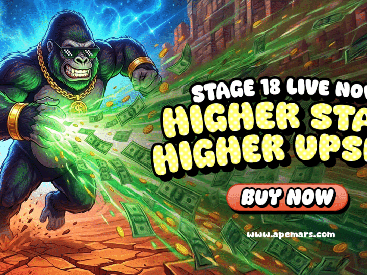 Turn Pennies into Portfolios: ApeCoin Drops, Banana For Scale Slips, But APEMARS Stage 18 Leads as the Best Crypto to Buy In 2026 With 1,800% ROI