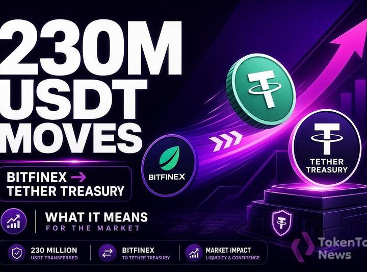 230 Million USDT Transferred From Bitfinex to Tether Treasury: What It Means