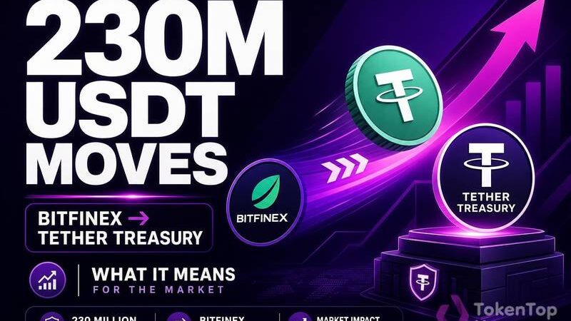 230 Million USDT Transferred From Bitfinex to Tether Treasury: What It Means