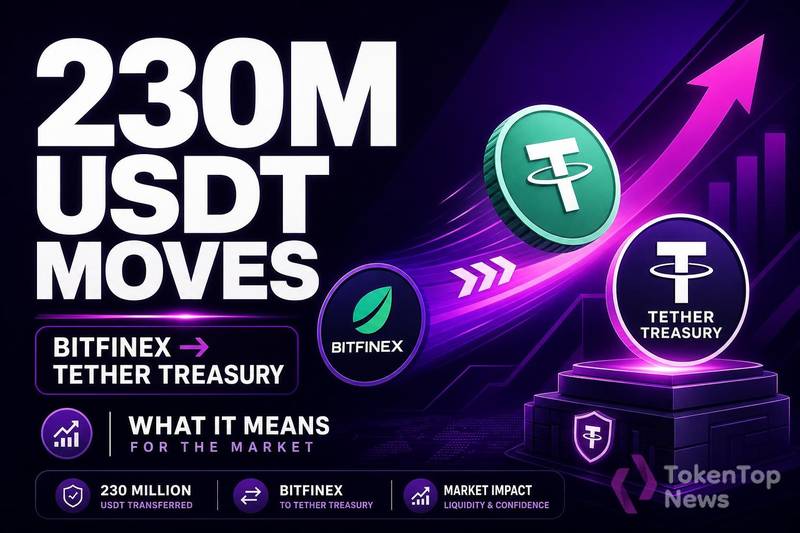 230 Million USDT Transferred From Bitfinex to Tether Treasury: What It Means