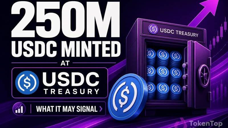 250,000,000 USDC Minted at USDC Treasury: What It May Signal