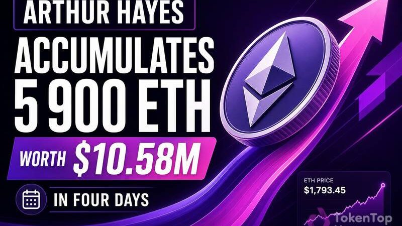 Arthur Hayes Accumulates 5,900 ETH Worth $10.58M in Four Days