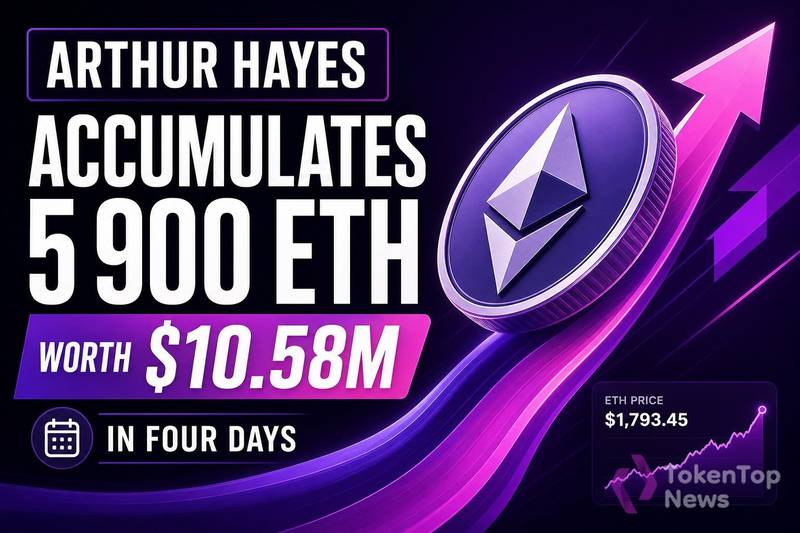 Arthur Hayes Accumulates 5,900 ETH Worth $10.58M in Four Days