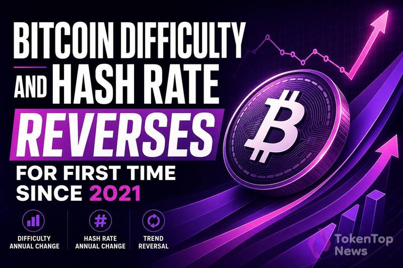 Bitcoin Difficulty and Hash Rate Annual Change Reverses for First Time Since 2021