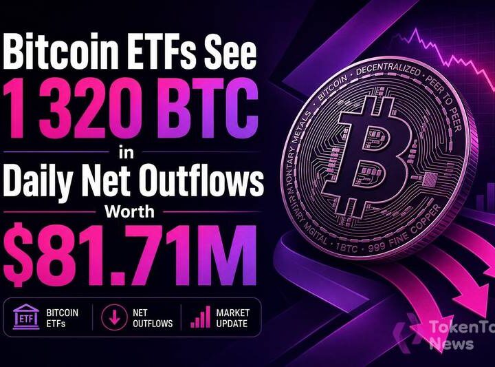 Bitcoin ETFs See 1,320 BTC in Daily Net Outflows Worth $81.71M
