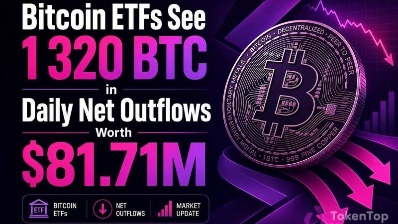 Bitcoin ETFs See 1,320 BTC in Daily Net Outflows Worth $81.71M