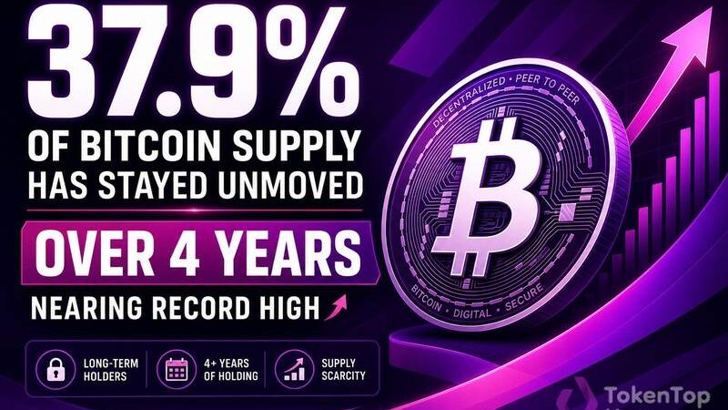 37.9% of Bitcoin Supply Has Stayed Unmoved for Over 4 Years, Nearing Record High