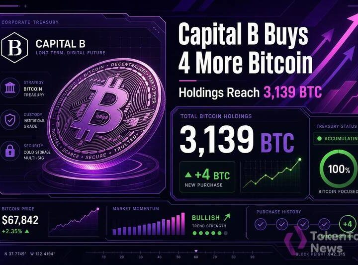 Capital B Buys 4 More Bitcoin, Holdings Reach 3,139 BTC