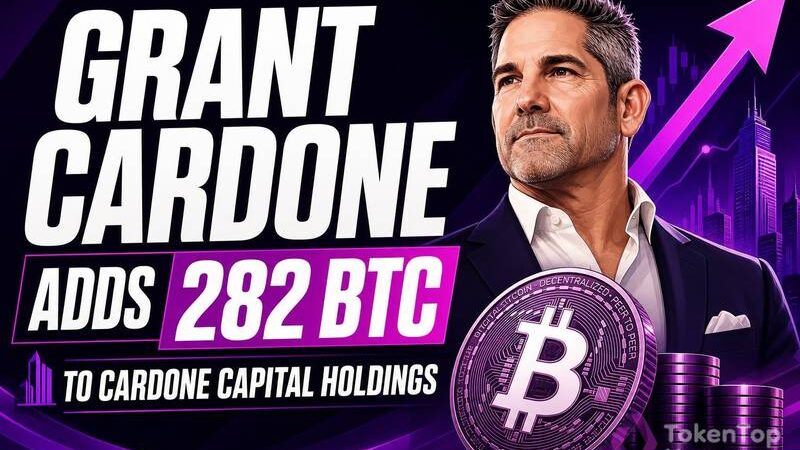 Grant Cardone Says Cardone Capital Is Adding 282 BTC to Its Bitcoin Holdings