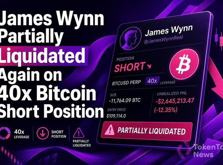 James Wynn Partially Liquidated Again on 40x Bitcoin Short Position