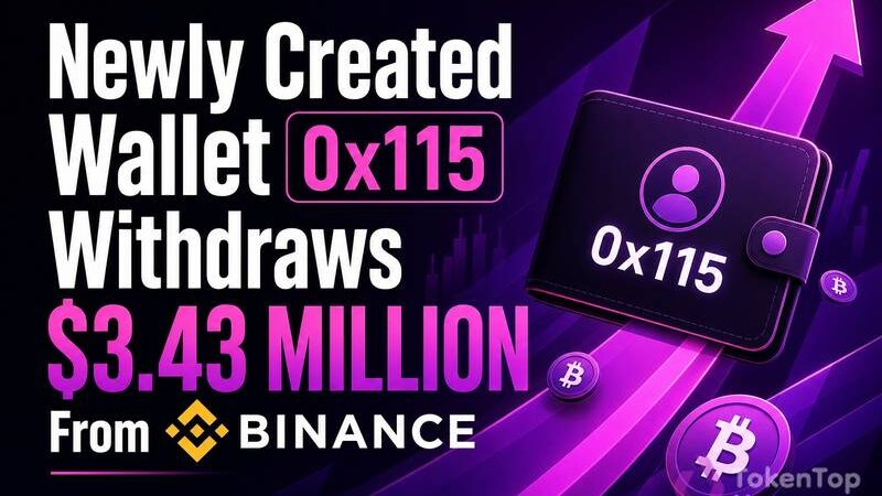 Newly Created Wallet 0x115 Withdraws $3.43 Million From Binance