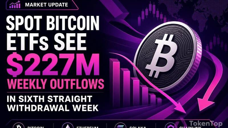 Spot Bitcoin ETFs See $227M Weekly Outflows in Sixth Straight Withdrawal Week