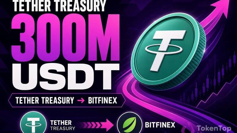 Tether Treasury Transfers 300 Million USDT to Bitfinex