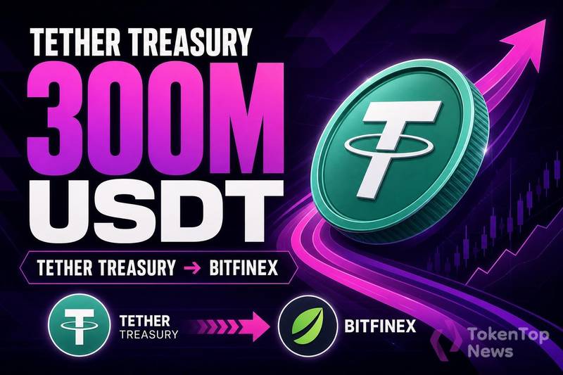 Tether Treasury Transfers 300 Million USDT to Bitfinex