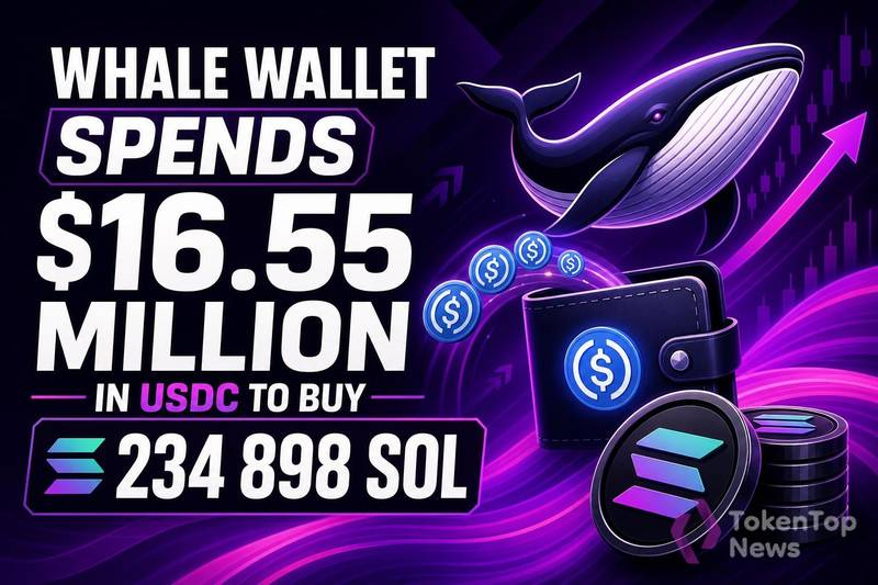 Whale Wallet Spends $16.55 Million in USDC to Buy 234,898 SOL