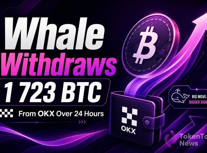 Whale Withdraws 1,723 BTC From OKX Over 24 Hours
