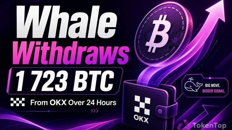 Whale Withdraws 1,723 BTC From OKX Over 24 Hours