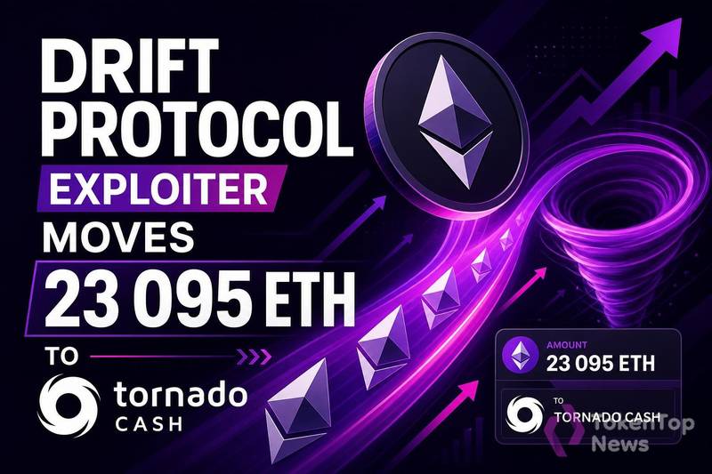 Drift Protocol Exploiter Moves 23,095 ETH to Tornado Cash