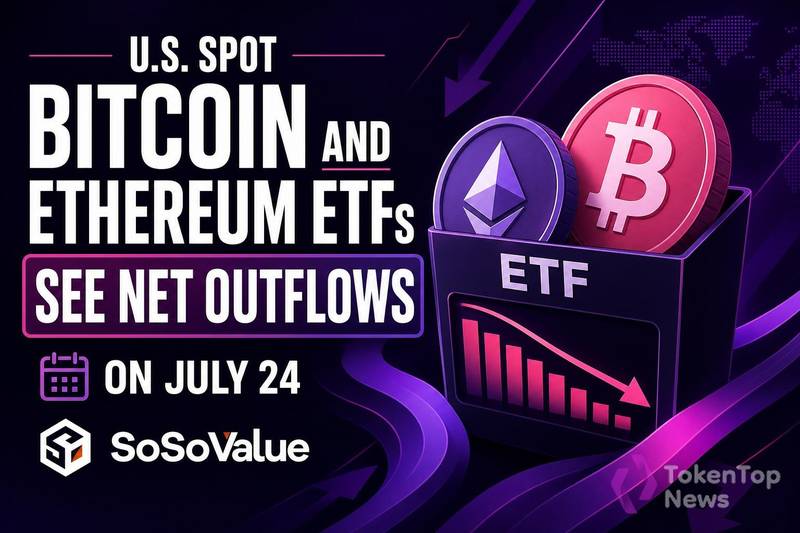 U.S. Spot Bitcoin and Ethereum ETFs See Net Outflows on July 24: SoSoValue