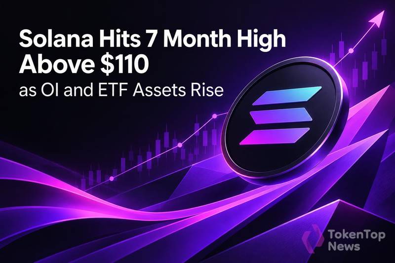 Solana Hits 7-Month High Above $110 as OI and ETF Assets Rise